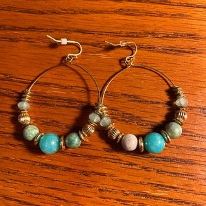Blue Beaded Earring